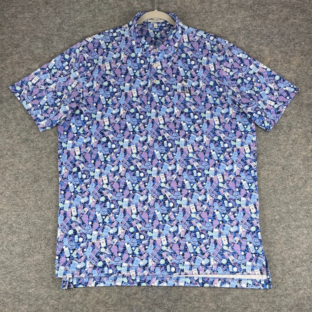 Peter Millar Summer Comfort Polo Three Jack National Transfusion Mens Large L